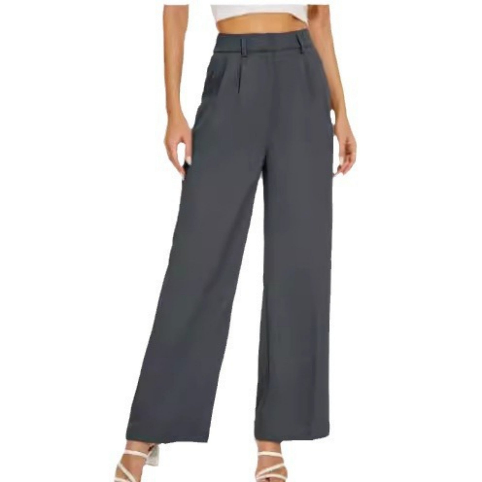 High Waist Straight Trousers With Pockets Wide Leg Casual Pants For Women - 𝓢𝓱𝓸𝓹𝓵𝓮𝓬𝔂