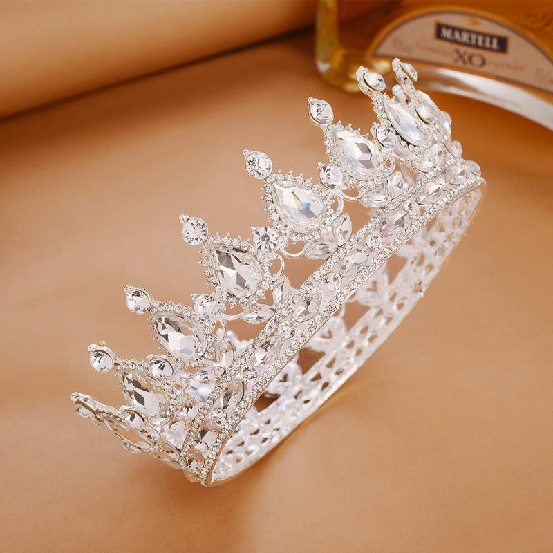 Full Crown Bridal Tiara Crown Wedding Diadem Bridal Round Crown - 𝓢𝓱𝓸𝓹𝓵𝓮𝓬𝔂