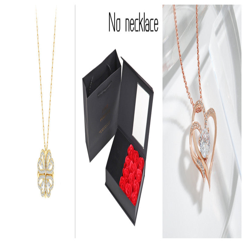 Explosive Style Detachable Deformed Four-leaf Clover Necklace For Women A Multi-wearing Zircon Small Love Short Clavicle Chain - 𝓢𝓱𝓸𝓹𝓵𝓮𝓬𝔂