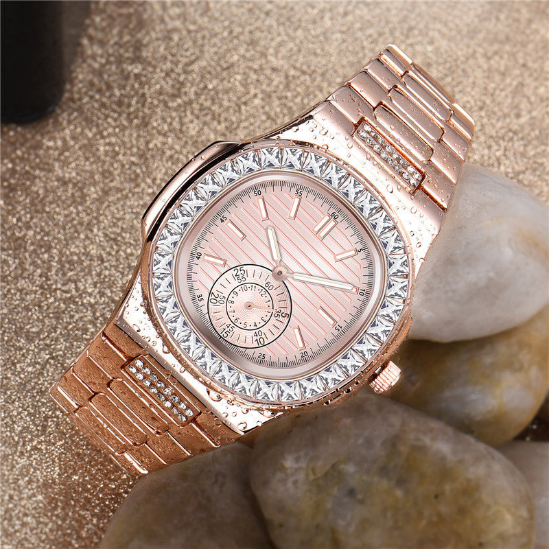Mens Fashion Alloy Band Diamond Gifts Watches - 𝓢𝓱𝓸𝓹𝓵𝓮𝓬𝔂