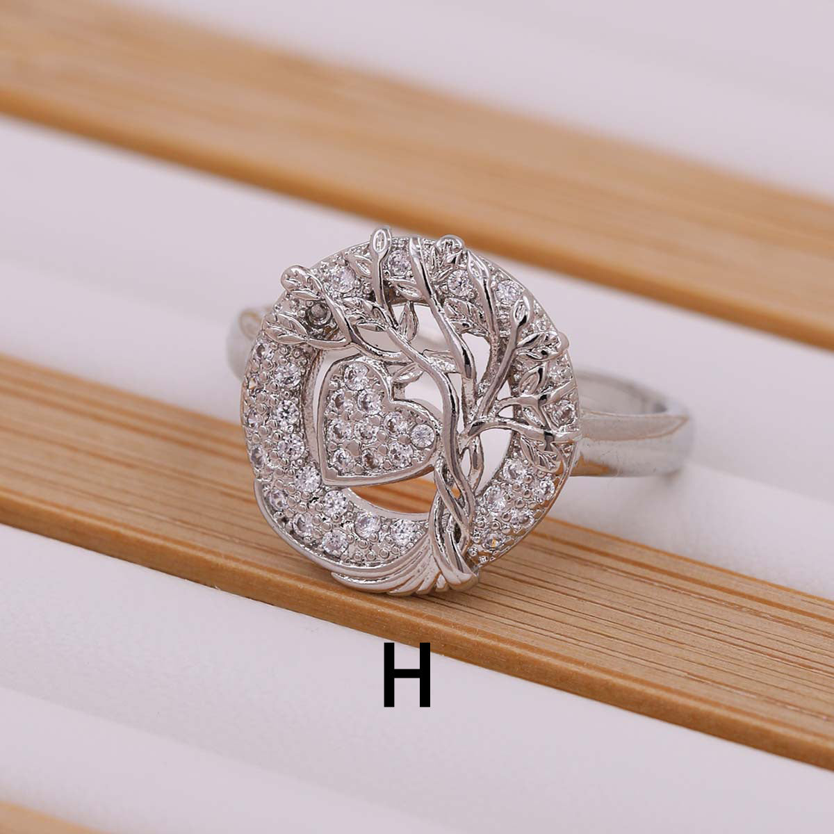 Tree Of Life Women's Ring Gold-plated Inlaid Zircon - 𝓢𝓱𝓸𝓹𝓵𝓮𝓬𝔂