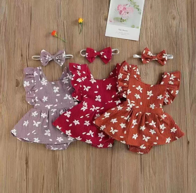 Baby Harness Print Dress Crawling Clothes - 𝓢𝓱𝓸𝓹𝓵𝓮𝓬𝔂
