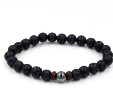 Personality Men's Black Volcanic Stone Bracelet - 𝓢𝓱𝓸𝓹𝓵𝓮𝓬𝔂