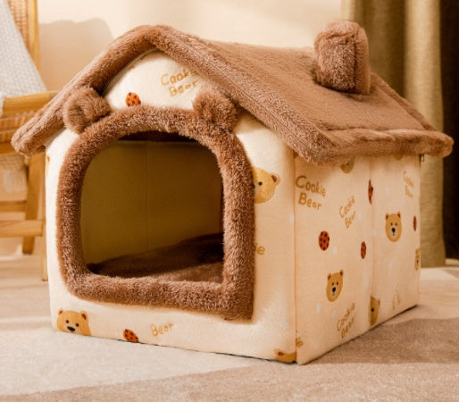 Foldable Dog House Pet Cat Bed Winter Dog Villa Sleep Kennel Removable Nest Warm Enclosed Cave Sofa Pets Supplies - 𝓢𝓱𝓸𝓹𝓵𝓮𝓬𝔂