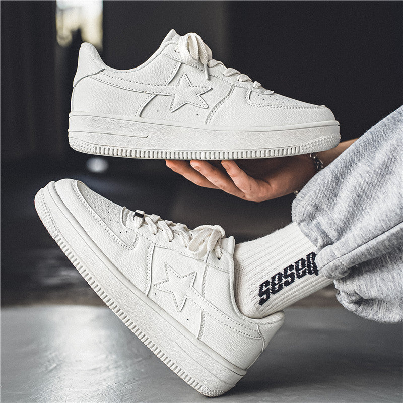 Thick Soled White Casual Sneakers For Men - 𝓢𝓱𝓸𝓹𝓵𝓮𝓬𝔂
