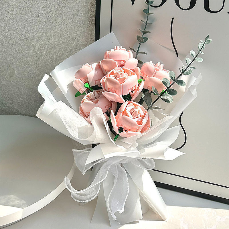 Building Blocks Rose Bouquet Flower Pot - 𝓢𝓱𝓸𝓹𝓵𝓮𝓬𝔂