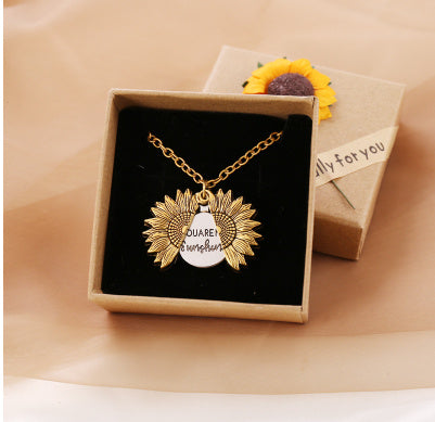 You Are My Sunshine Sunflower Necklace Women Men - 𝓢𝓱𝓸𝓹𝓵𝓮𝓬𝔂