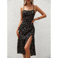 New Polka Dot Print Suspender Dress Summer Sexy Split Long Dresses For Womens Clothing - 𝓢𝓱𝓸𝓹𝓵𝓮𝓬𝔂