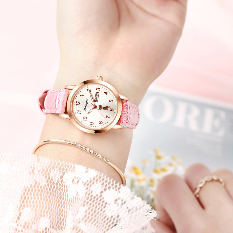 Women's Luminous Quartz Watch With Simple Waterproof Belt - 𝓢𝓱𝓸𝓹𝓵𝓮𝓬𝔂