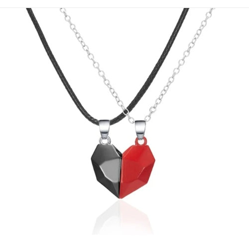 Attractive Wishing Stone Couple Necklace Ancient Love Token Heart-shaped