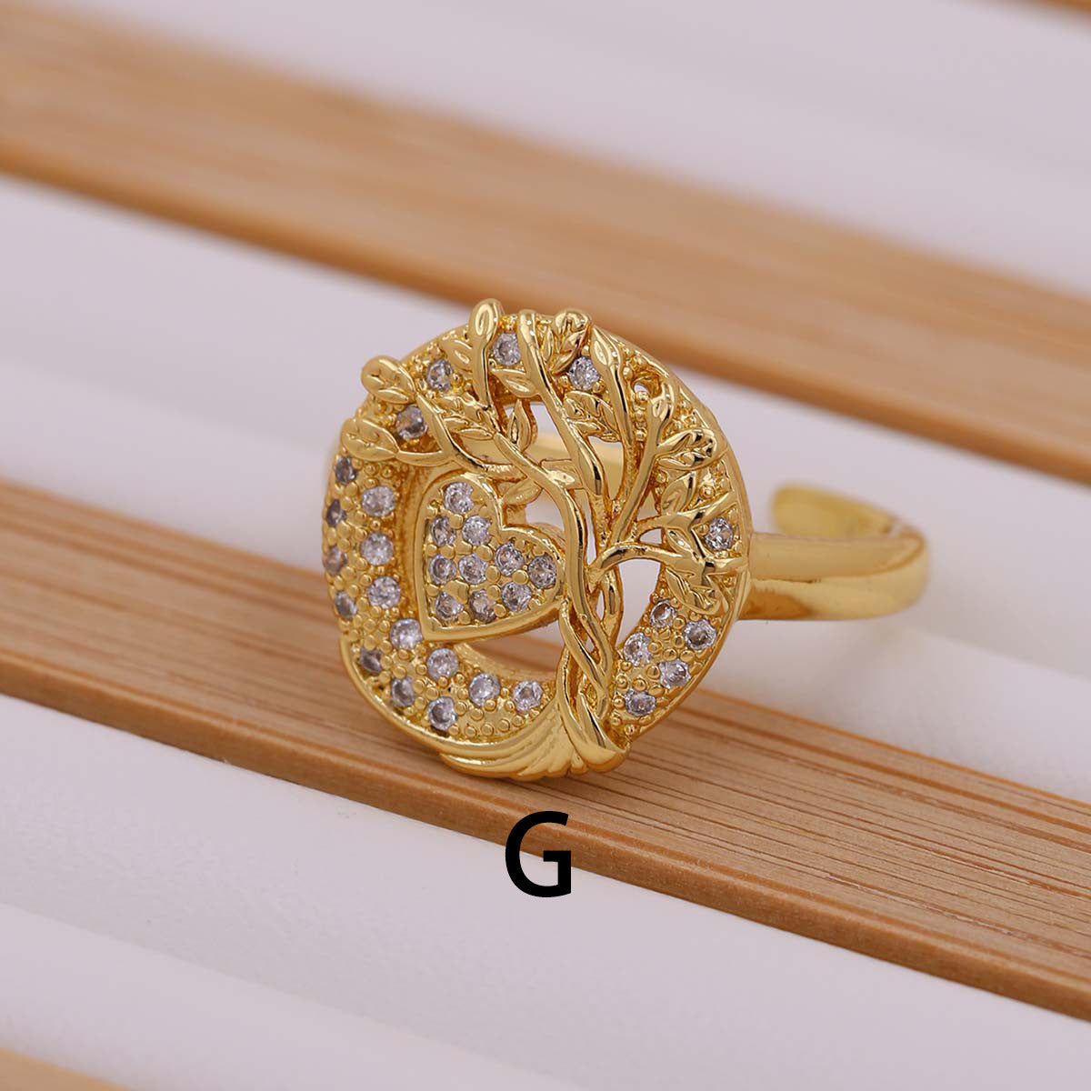Tree Of Life Women's Ring Gold-plated Inlaid Zircon - 𝓢𝓱𝓸𝓹𝓵𝓮𝓬𝔂
