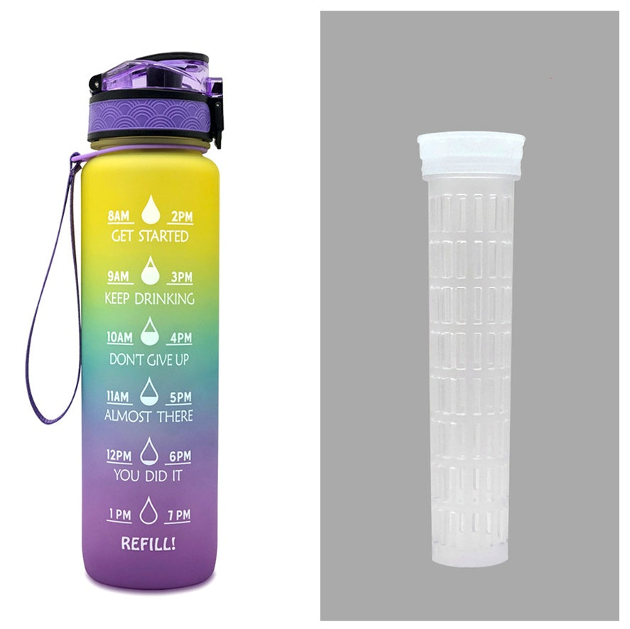 1L Tritan Water Bottle With Time Marker Bounce Cover Motivational Water Bottle Cycling Leakproof Cup For Sports Fitness Bottles - 𝓢𝓱𝓸𝓹𝓵𝓮𝓬𝔂