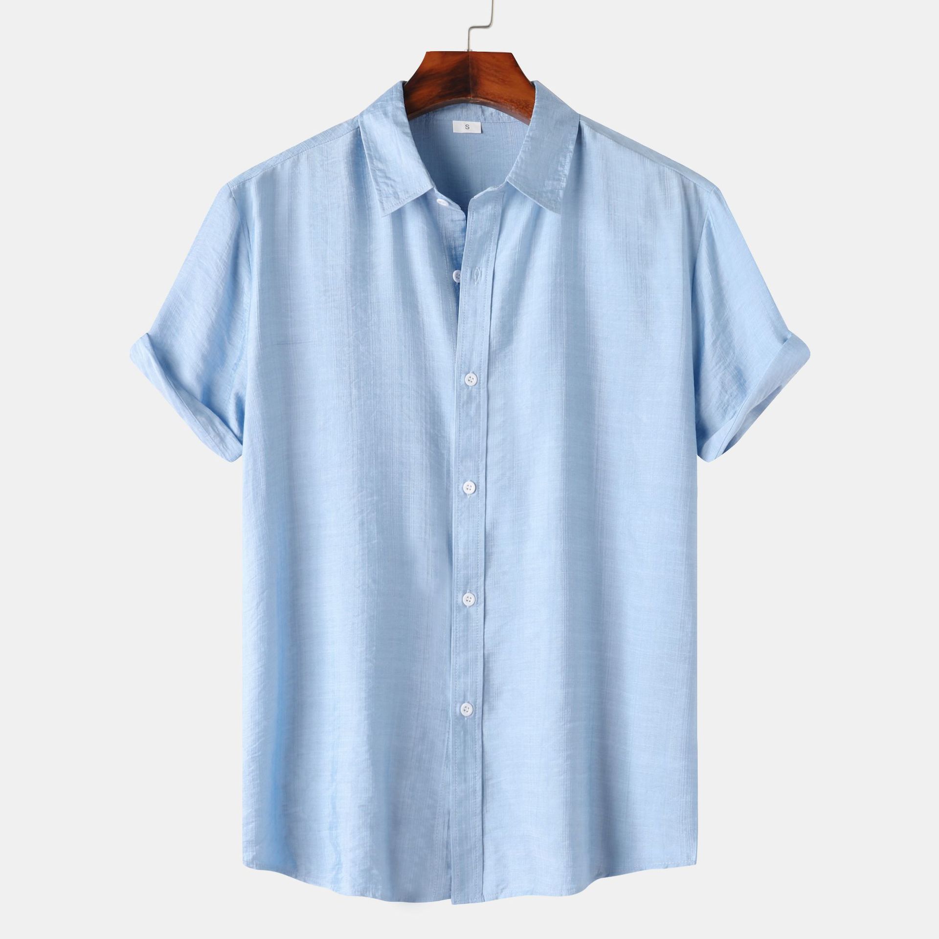 Teenagers Solid Color Short-sleeved Lapel Shirt Top - 𝓢𝓱𝓸𝓹𝓵𝓮𝓬𝔂