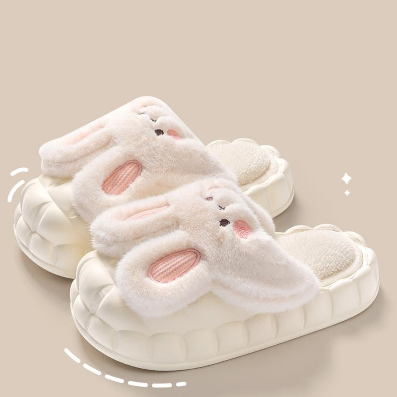 Cute Rabbit Shoes Winter Fuzzy Slippers Women Detachable Washable House Shoes - 𝓢𝓱𝓸𝓹𝓵𝓮𝓬𝔂