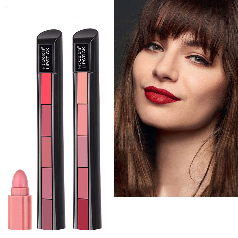 Matte 5-color Lipstick Set Velvet Lip Stick Non-stick Lip Gloss Long Lasting Waterproof Sexy Red Lipstick - 𝓢𝓱𝓸𝓹𝓵𝓮𝓬𝔂