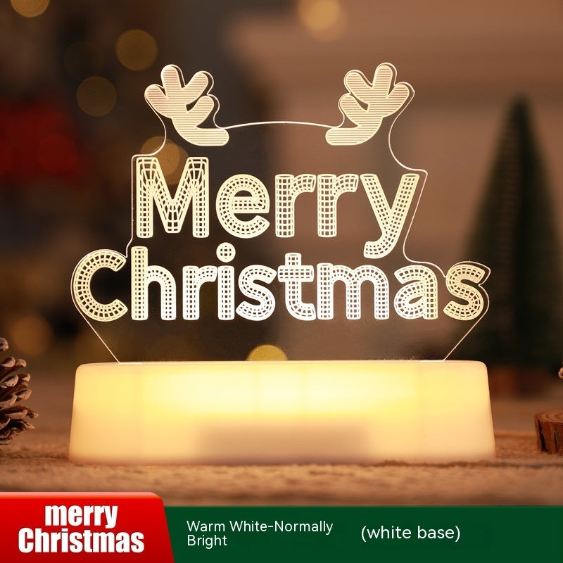 Christmas Decoration 3D Lamp Acrylic LED Night Lights New Year Valentines Day Christmas Kids Gift Christmas Ornaments - 𝓢𝓱𝓸𝓹𝓵𝓮𝓬𝔂