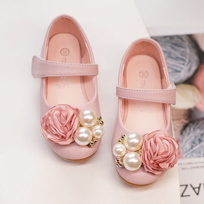 Girls Pearl Bow Show Princess Shoes - 𝓢𝓱𝓸𝓹𝓵𝓮𝓬𝔂