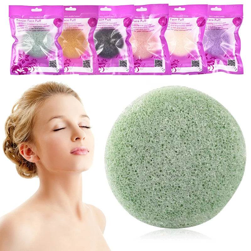 Natural Round Shap Konjac Sponge Face Cleaning Sponge - 𝓢𝓱𝓸𝓹𝓵𝓮𝓬𝔂