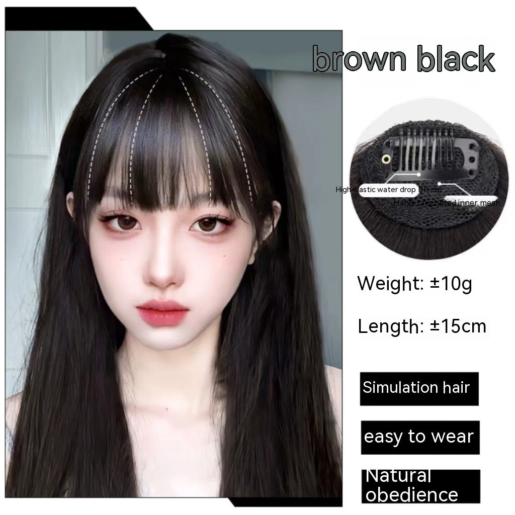 Natural Forehead Artificial Hair Straight Bangs Wig Set Seamless Invisible Wig Set - 𝓢𝓱𝓸𝓹𝓵𝓮𝓬𝔂