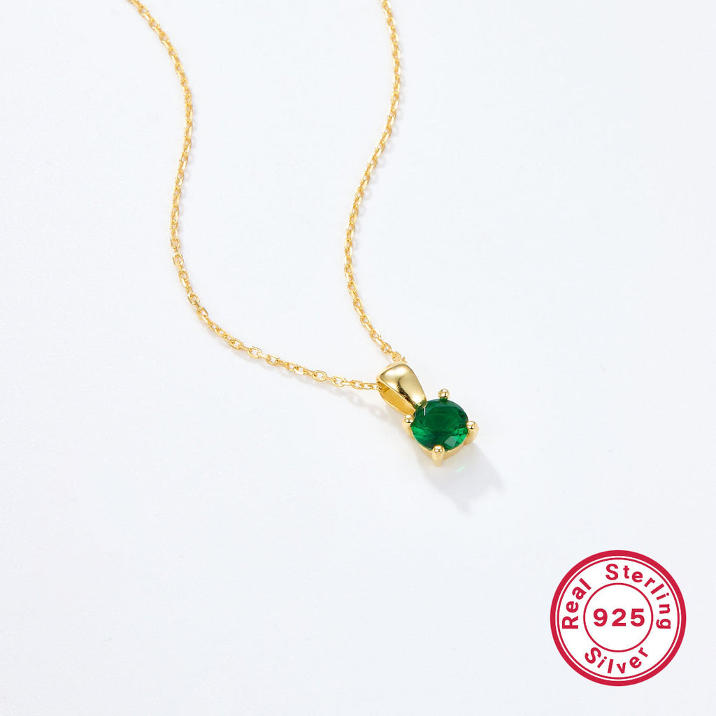 925 Sterling Silver December Birthday Stone Necklace Niche Senior Female - 𝓢𝓱𝓸𝓹𝓵𝓮𝓬𝔂