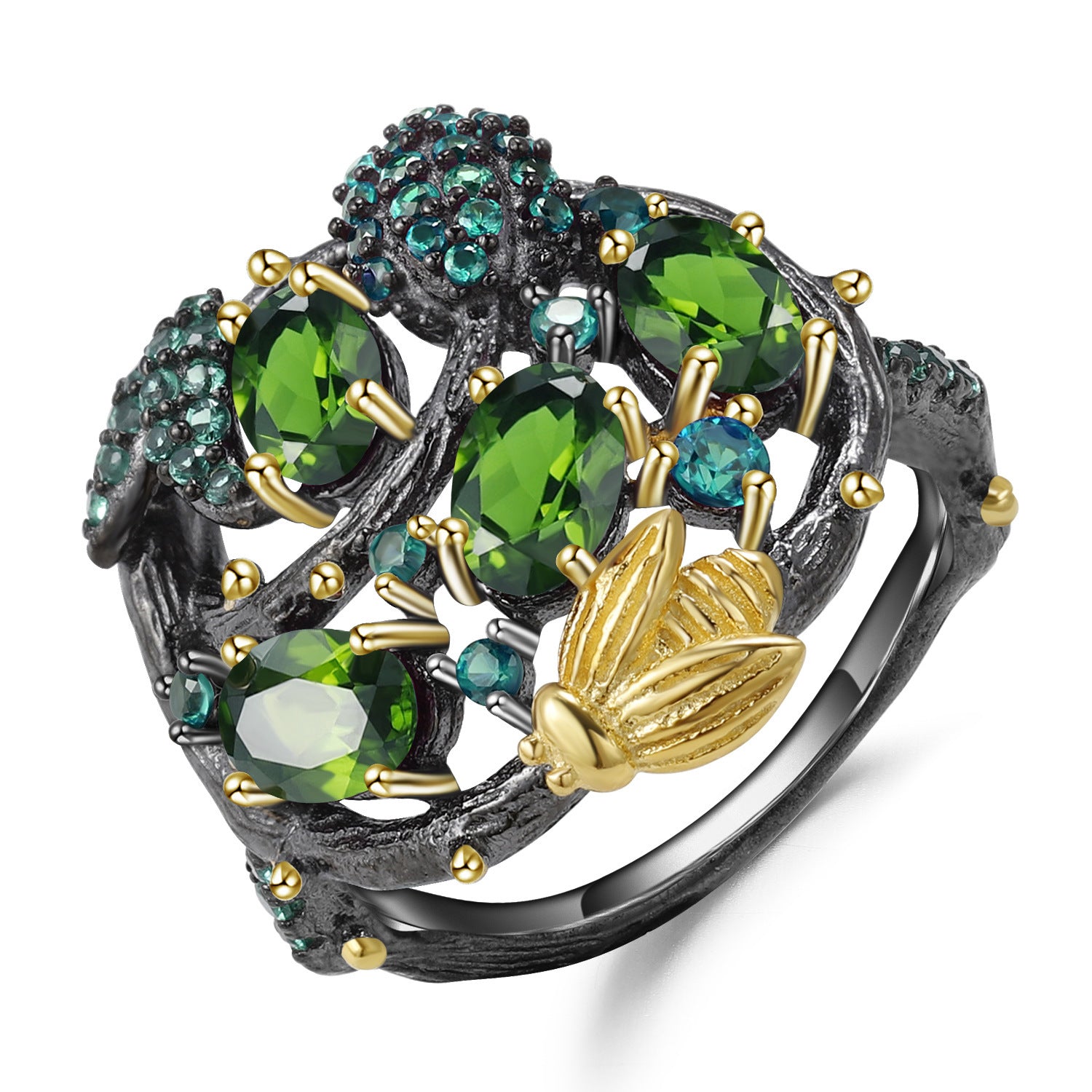 Secret Garden Designer Model Gemstone Ring - 𝓢𝓱𝓸𝓹𝓵𝓮𝓬𝔂