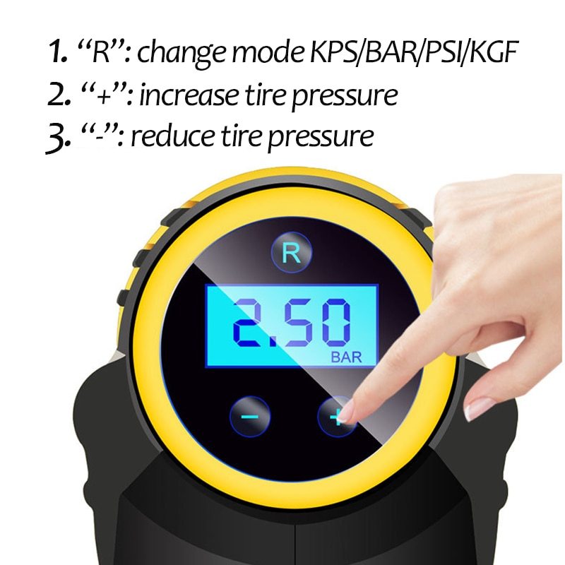 Automatic Portable Handheld Digital LED Smart Car Air Compressor - 𝓢𝓱𝓸𝓹𝓵𝓮𝓬𝔂