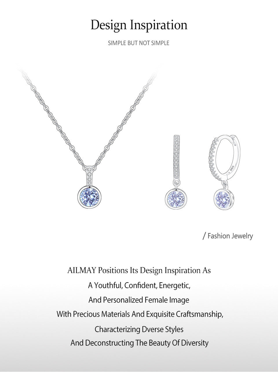 Women's Light Luxury Sea Blue Artificial Diamond Earrings Necklace - 𝓢𝓱𝓸𝓹𝓵𝓮𝓬𝔂