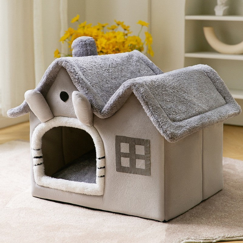 Foldable Dog House Pet Cat Bed Winter Dog Villa Sleep Kennel Removable Nest Warm Enclosed Cave Sofa Pets Supplies - 𝓢𝓱𝓸𝓹𝓵𝓮𝓬𝔂