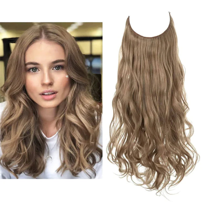 Wig Female Extension Chemical Fiber Long Curly Hair Matte High-temperature Fiber Fishing Thread Wig Set - 𝓢𝓱𝓸𝓹𝓵𝓮𝓬𝔂