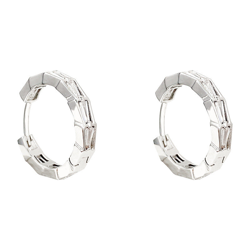 Sterling Silver Needle Simple Zircon Eardrop Earring - 𝓢𝓱𝓸𝓹𝓵𝓮𝓬𝔂