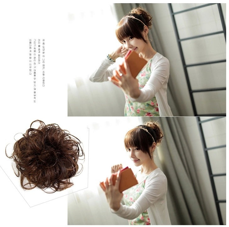 Europe, Japan, and South Korea popular hair bun fluffy natural drawstring curly hair ball head hair ring hair set female hair accessories chemical fiber hair - 𝓢𝓱𝓸𝓹𝓵𝓮𝓬𝔂