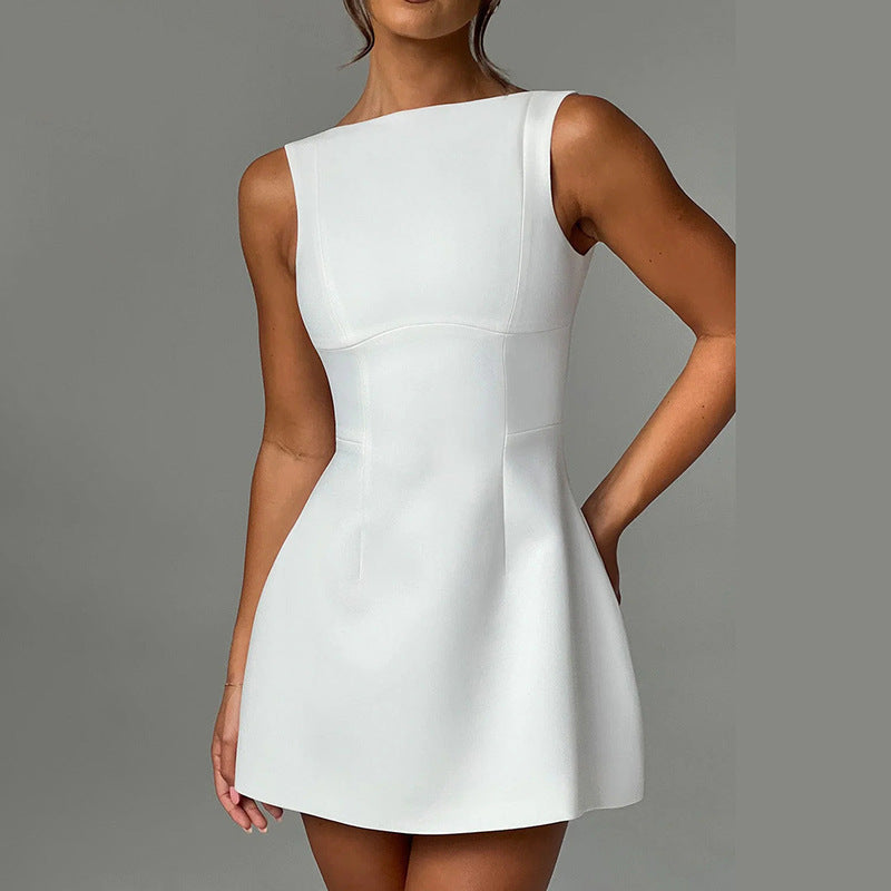 Sexy Slim-fitting Backless Dress Summer Sleeveless Short Dresses - 𝓢𝓱𝓸𝓹𝓵𝓮𝓬𝔂