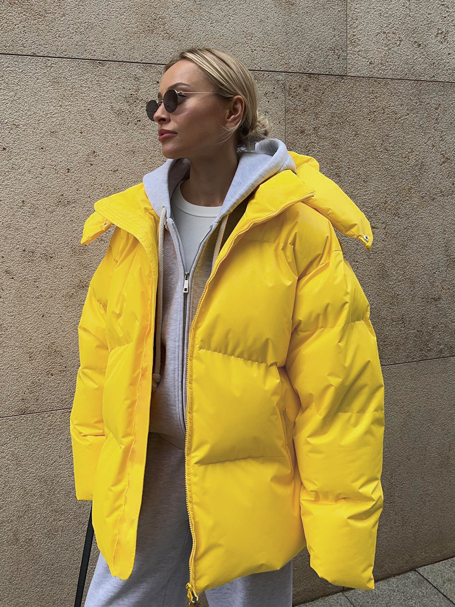 Fashion Coat With Removable Hood Cotton Jacket Winter Warm Windproof Loose Cotton Jacket Loose Parka Outerwear Clothing - 𝓢𝓱𝓸𝓹𝓵𝓮𝓬𝔂
