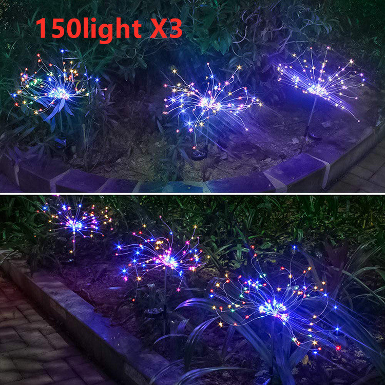 New Ground Plug Solar Fireworks Light LED Light String Copper Wire Outdoor Garden Decoration Star Lights Christmas Lights - 𝓢𝓱𝓸𝓹𝓵𝓮𝓬𝔂