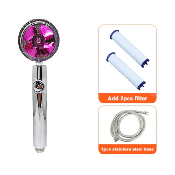 Shower Head Water Saving Flow 360 Degrees Rotating With Small Fan ABS Rain High Pressure Spray Nozzle Bathroom Accessories - 𝓢𝓱𝓸𝓹𝓵𝓮𝓬𝔂