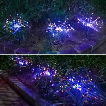 New Ground Plug Solar Fireworks Light LED Light String Copper Wire Outdoor Garden Decoration Star Lights Christmas Lights - 𝓢𝓱𝓸𝓹𝓵𝓮𝓬𝔂