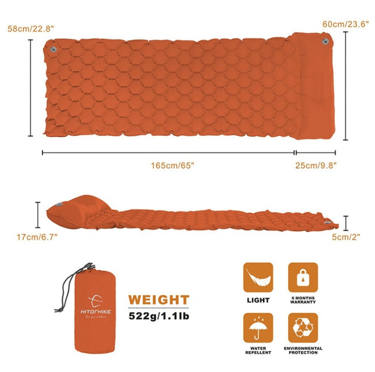 Outdoor Camping Inflatable Honeycomb Mattress Tent Sleeping Mat - 𝓢𝓱𝓸𝓹𝓵𝓮𝓬𝔂