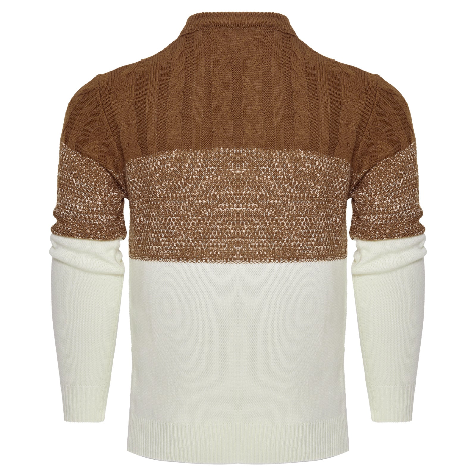 Men's Casual Color Block Long Sleeve Cable Knit Pullover Sweater - 𝓢𝓱𝓸𝓹𝓵𝓮𝓬𝔂