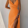V-neck Slit Sling Dress Summer Fashion Sexy Slim Suspender Dresses For Women Clothing - 𝓢𝓱𝓸𝓹𝓵𝓮𝓬𝔂