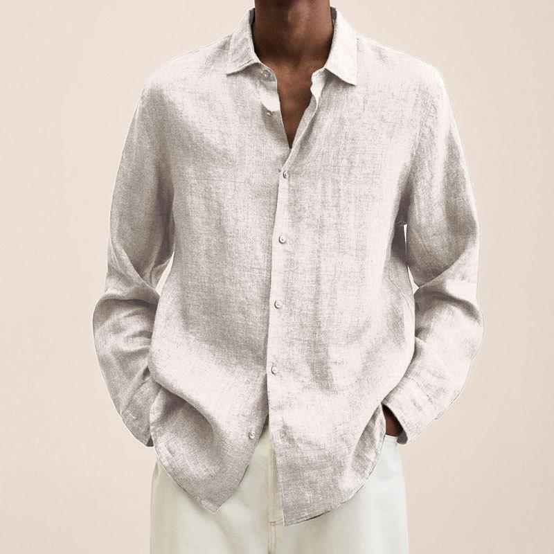 Long Sleeve Lapel Shirt Men's Loose Button Cardigan Sshirt Top Mens Clothing - 𝓢𝓱𝓸𝓹𝓵𝓮𝓬𝔂