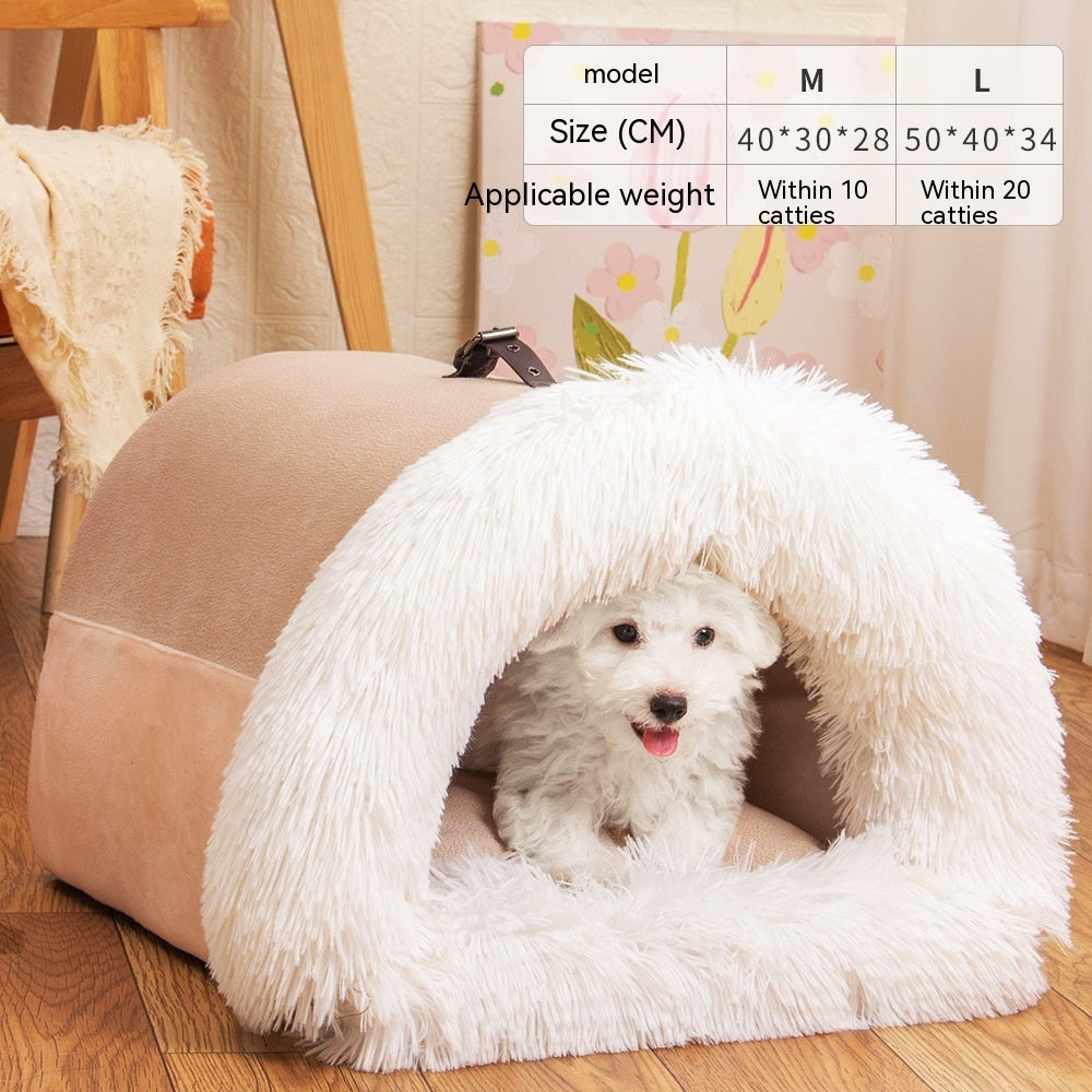 New Splice Portable Pet Nest Portable Autumn And Winter Warm Dog Nest Moisture-proof Long Fur Cat Nest Cross Border Pet Nest - 𝓢𝓱𝓸𝓹𝓵𝓮𝓬𝔂