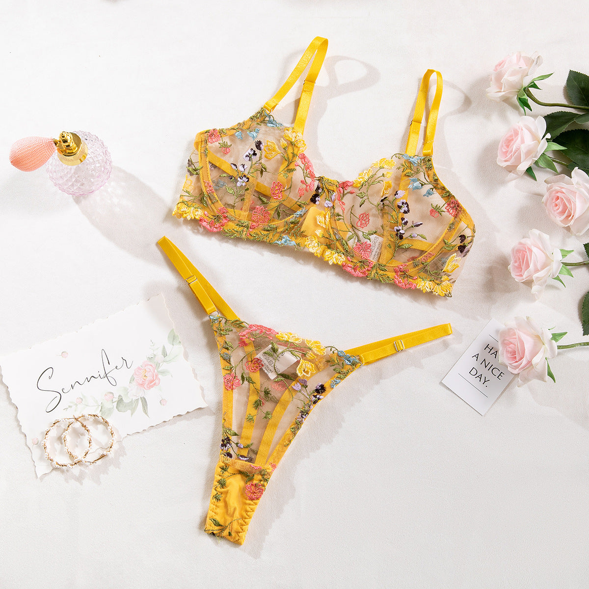 Women's Fashion Floral Underwear Suit