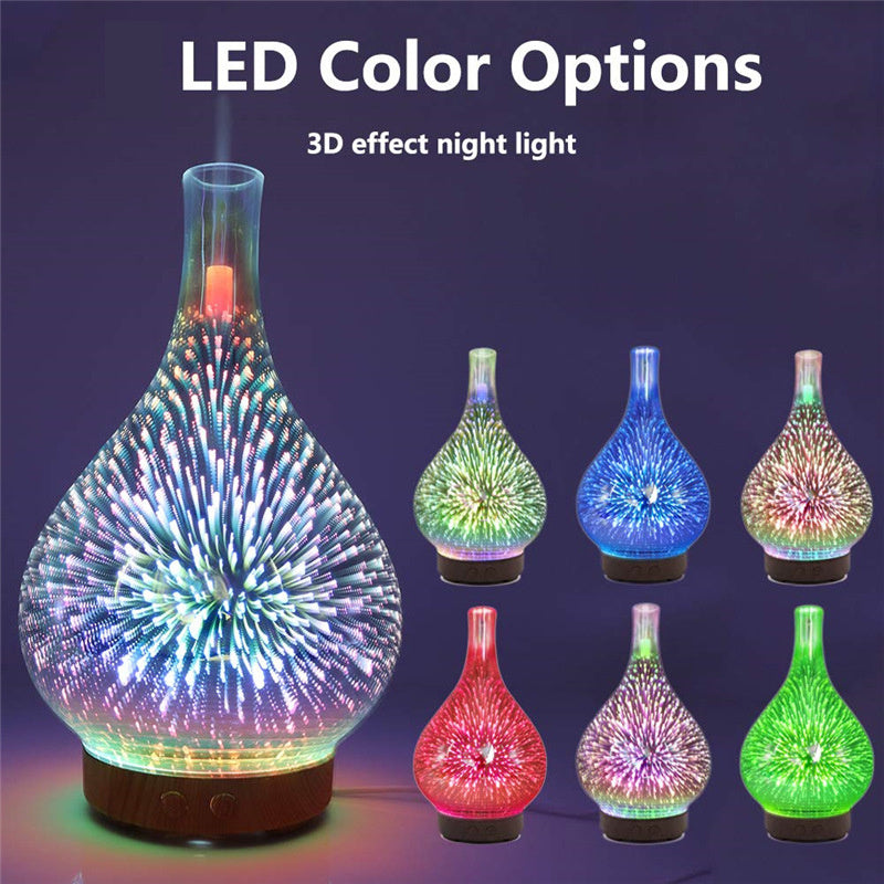 3D Glass Aroma Diffuser Colorful Lamp Humidifier Night Light - 𝓢𝓱𝓸𝓹𝓵𝓮𝓬𝔂