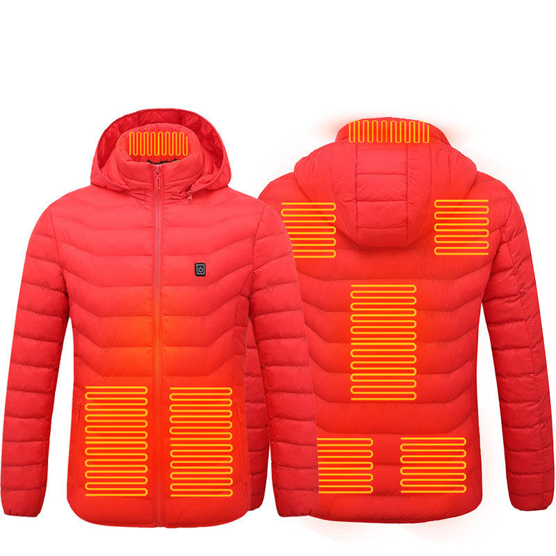 Men Heated Puffer Jacket Electric Heating Coat Insulated Hood Windbreaker - 𝓢𝓱𝓸𝓹𝓵𝓮𝓬𝔂