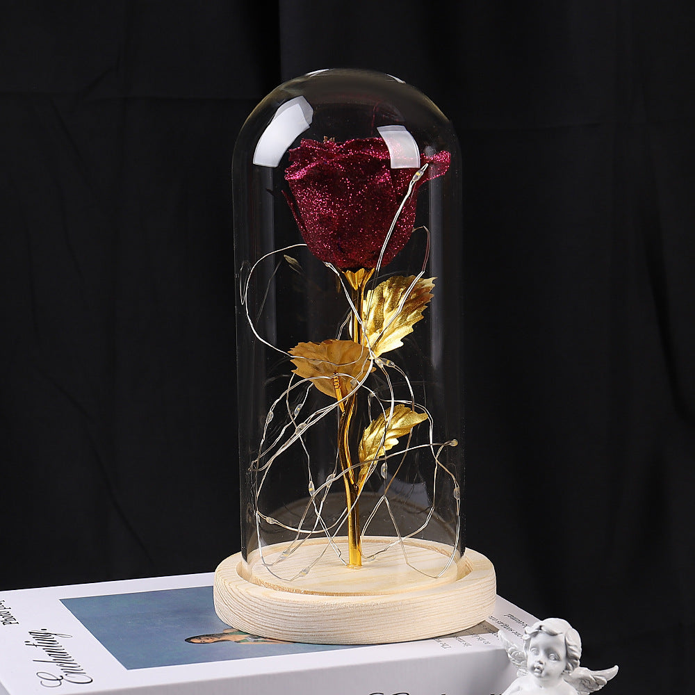 Valentines Day Gift  For Girlfriend Eternal Rose Flowers LED Light In Glass Cover Day Wedding Decoration Favors Mother Day Female Gift  Gift - 𝓢𝓱𝓸𝓹𝓵𝓮𝓬𝔂