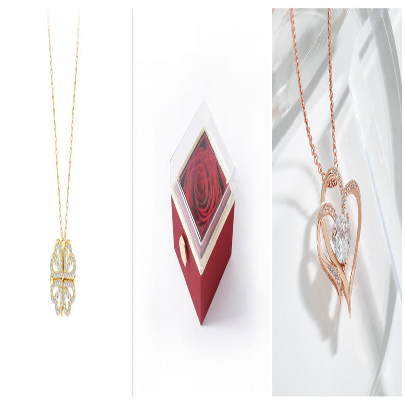 Explosive Style Detachable Deformed Four-leaf Clover Necklace For Women A Multi-wearing Zircon Small Love Short Clavicle Chain - 𝓢𝓱𝓸𝓹𝓵𝓮𝓬𝔂