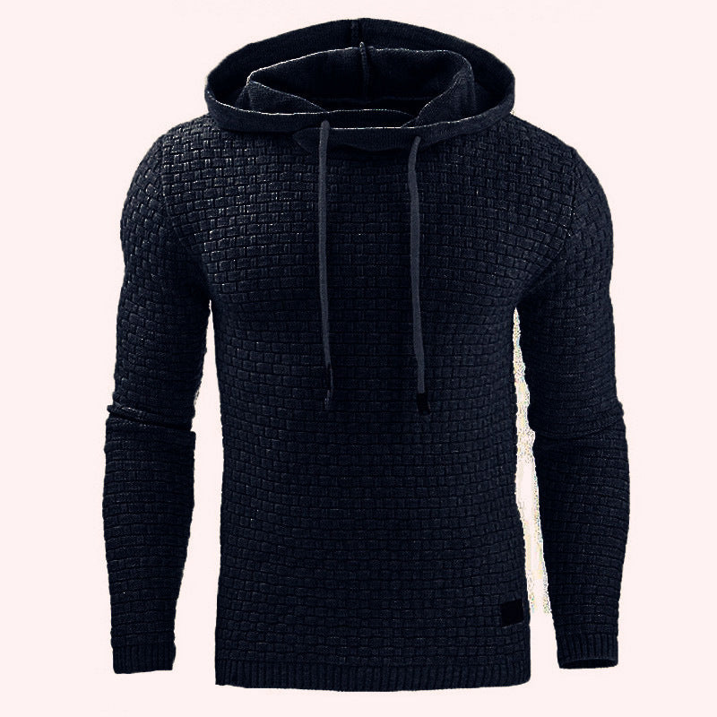 Men's Jacquard Sweater Long-sleeved Hoodie Warm Color Hooded Sweatshirt Jacket - 𝓢𝓱𝓸𝓹𝓵𝓮𝓬𝔂