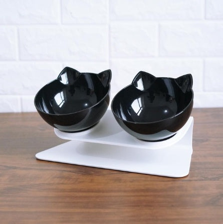 New Inclined Food Cat Ear Oblique Mouth Transparent Single Pet Bowl - 𝓢𝓱𝓸𝓹𝓵𝓮𝓬𝔂