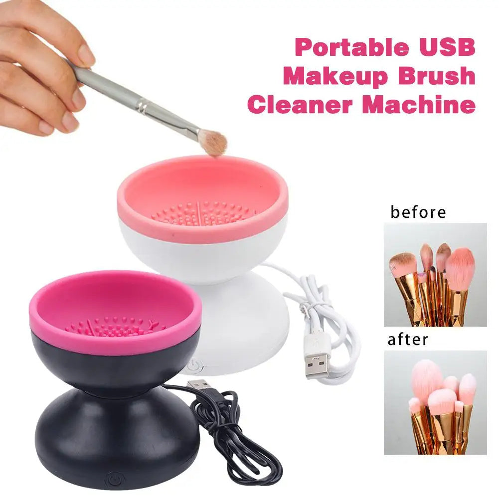 Electric Makeup Brush Cleaner Machine Portable Automatic USB Cosmetic Brush Cleaner Tools For All Size Beauty Makeup Brushes Set - 𝓢𝓱𝓸𝓹𝓵𝓮𝓬𝔂