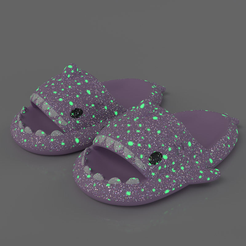 Shark Slippers With Starry Night Light Design Bathroom Slippers Couple House Shoes For Women - 𝓢𝓱𝓸𝓹𝓵𝓮𝓬𝔂